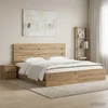 Lova Bed Frame with Storage and Headboard Artisan Oak 180 x 200 cm