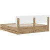 Lova Bed Frame with Storage and Headboard Artisan Oak 180 x 200 cm