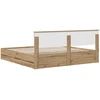 Lova Bed Frame with Storage and Headboard Artisan Oak 180 x 200 cm