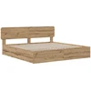 Lova Bed Frame with Storage and Headboard Artisan Oak 180 x 200 cm