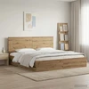 Lova Bed Frame with Storage and Headboard Artisan Oak 180 x 200 cm