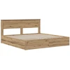 Lova Bed Frame with Storage and Headboard Artisan Oak 180 x 200 cm