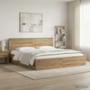 Lova Bed Frame with Storage and Headboard Artisan Oak 180 x 200 cm