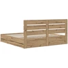 Lova Bed Frame with Storage and Headboard Artisan Oak 180 x 200 cm