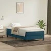 Box Spring Lova be čiužinio Tamsiai mėlyna 100x220 cm aksomas