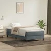 Box Spring Lova be čiužinio Tamsiai pilka 100x220 cm aksomas