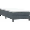 Box Spring Lova be čiužinio Tamsiai pilka 90x210 cm aksomas