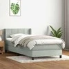 Box Spring Lova su čiužiniu Šviesiai pilka 90x210 cm Velvet