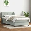 Box Spring Lova su čiužiniu Šviesiai pilka 90x210 cm Velvet
