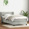 Waszemeble Box Spring Lova su čiužiniu Šviesiai pilka 90x210 cm Velvet