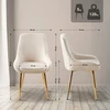Clp Trading Mville 2 vnt. valgomojo kėdžių komplektas Elmira, aksominis, auksinis