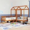 Dieninė lova 3 pcs Vaško Ruda Tvirtas pušies medis