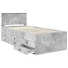 Dienos lova Betono pilka ir juoda 100 x 200 cm Apdirbta mediena