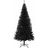 Kalėdų eglutė su 300 LED s stovu Juoda 180 cm PVC