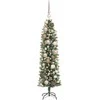 Dirbtinis lieknas Kalėdų medis su 150 LED Žalia ir balta 120 cm