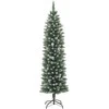 Dirbtinis lieknas Kalėdų medis su 150 LED Žalia ir balta 150 cm