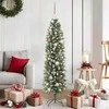 Dirbtinis lieknas Kalėdų medis su 150 LED Žalia ir balta 150 cm
