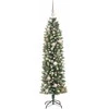 Dirbtinis lieknas Kalėdų medis su 150 LED Žalia ir balta 150 cm