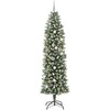 Dirbtinis lieknas Kalėdų medis su 300 LED Žalia ir balta 240 cm