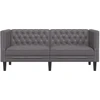 Dvivietė chesterfield sofa, pilkos spalvos, dirbtinė oda
