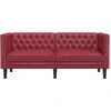 Dvivietė chesterfield sofa, raudonojo vyno sp., dirbtinė oda