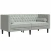 Dvivietė chesterfield sofa su pagalvėlėmis, pilka, aksomas