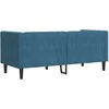 Dvivietė chesterfield sofa su pagalvėlėmis, mėlyna, aksomas