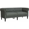 Dvivietė chesterfield sofa, tamsiai pilkos spalvos, audinys