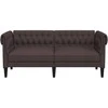 Dvivietė chesterfield sofa, tamsiai rudos spalvos, audinys