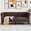 Dvivietė chesterfield sofa, tamsiai rudos spalvos, audinys