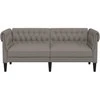 Dvivietė chesterfield sofa, taupe spalvos, audinys