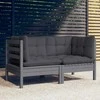 Lauko baldų komplektas Dvivietė sodo sofa iš palečių su pagalvėlėmis, eglės mediena