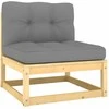 Dvivietė sodo sofa su pagalvėlėmis ir staliuku, pilkos spalvos