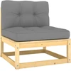 Dvivietė sodo sofa su pagalvėlėmis ir staliuku, pilkos spalvos