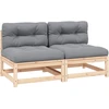 Dvivietė sodo sofa su pagalvėlėmis ir staliuku, pilkos spalvos