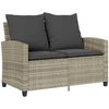 Dvivietė sodo sofa su pagalvėlėmis ir staliuku, šviesiai pilka