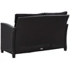 Dvivietė sodo sofa su pagalvėlėmis, juoda, 124cm, poliratanas