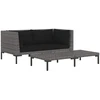 Dvivietė sodo sofa su pagalvėlėmis, juodos spalvos, poliratanas