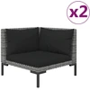 Dvivietė sodo sofa su pagalvėlėmis, juodos spalvos, poliratanas