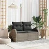 Sodo sofa su pagalve Pilka 124 x 62 x 69cm poliratanas