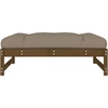 Dvivietė sodo sofa su staliuku/taburetėmis, ruda, poliratanas
