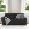 Dvivietė sofa, juoda, 180x81x84 cm, dirbtinė oda
