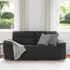 Dvivietė sofa, juoda, 180x81x84 cm, dirbtinė oda