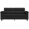 Dvivietė sofa, juodos spalvos, 140cm, mikropluošto audinys