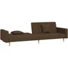 Dvivietė sofa-lova dvejomis pagalvėmis, rudos spalvos, audinys