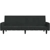 Dvivietė sofa-lova, juodos spalvos, aksomas