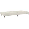 Dvivietė sofa-lova, kreminės spalvos, aksomas