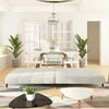 Dvivietė sofa-lova, kreminės spalvos, aksomas