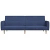 Dvivietė sofa-lova, mėlynos spalvos, audinys