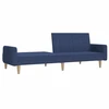 Dvivietė sofa-lova, mėlynos spalvos, audinys
